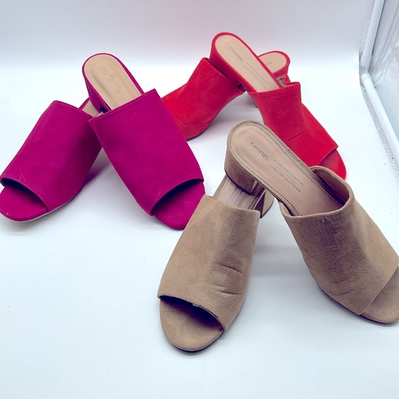 Ladies 3 pairs of open toe sandals with almost 3inch heel, light wear. - Picture 2 of 9